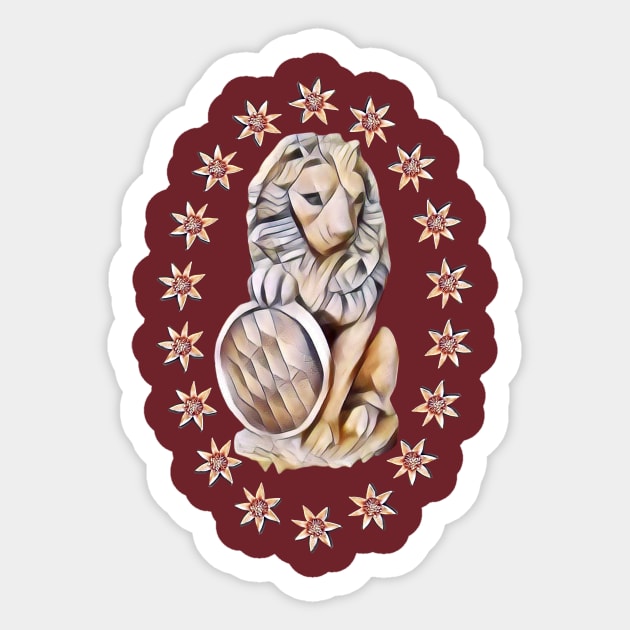 Heraldic Lion Sticker by Evgeniya